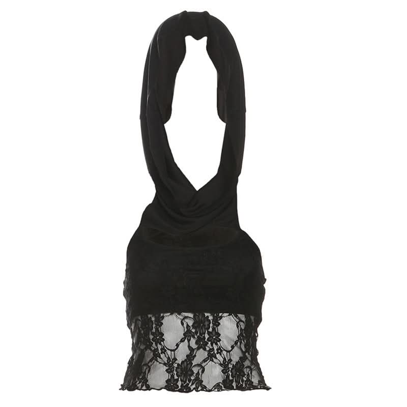Hoodie lace hollow out off shoulder 2-way cut out top