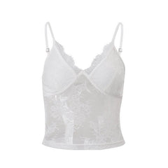 Lace v neck backless cami top