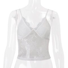 Lace v neck backless cami top