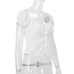 Short sleeve ruched button top