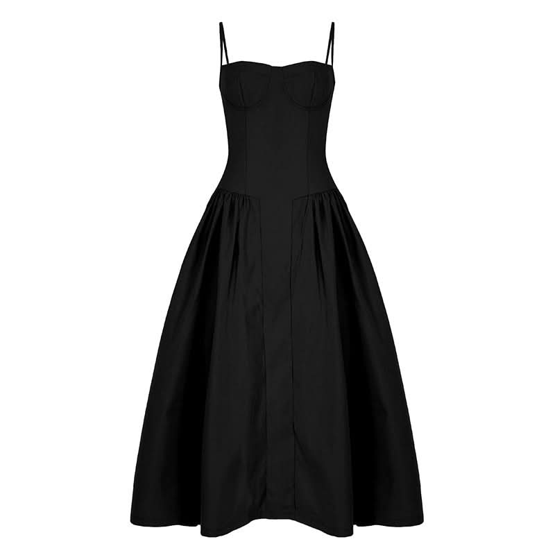 Ruched zip-up backless cami midi dress