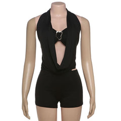 Halter self tie 3 piece short pant set