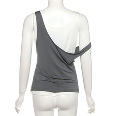 U neck solid 2 piece tank top