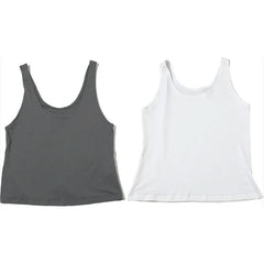 U neck solid 2 piece tank top