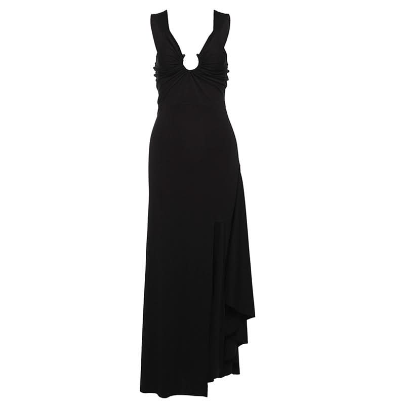 High slit o ring cami maxi dress