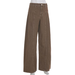 Button pocket zip-up low rise jeans