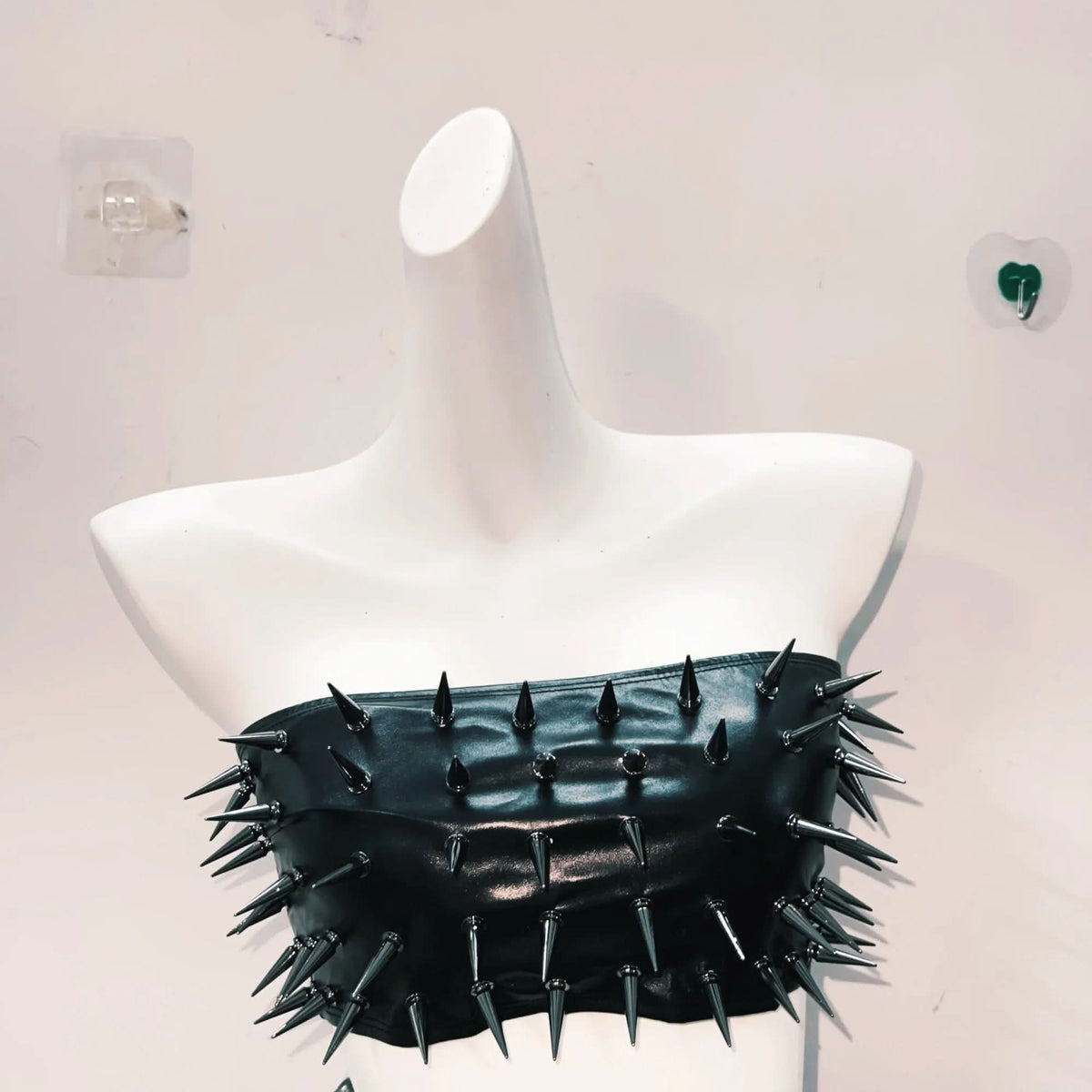 Rivet belt skull applique tube top
