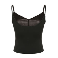 V neck lace patchwork cami top