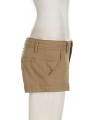 Pocket button zip-up short jeans