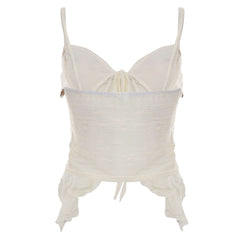 Ruffle self tie backless cami top