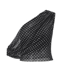Polka dot one shoulder mesh top
