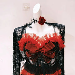 Long sleeve lace ruffle beaded cami mini dress