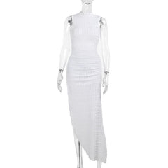 Hoodie Irregular slit crewneck ruched midi dress