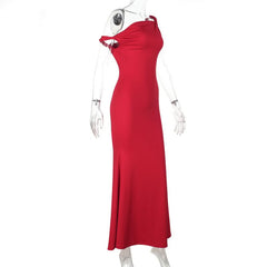 Off shoulder ruched solid tube maxi dress