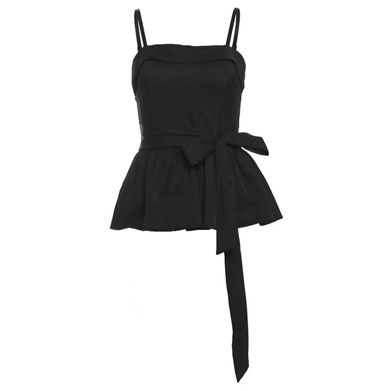 Knotted solid zip-up cami top