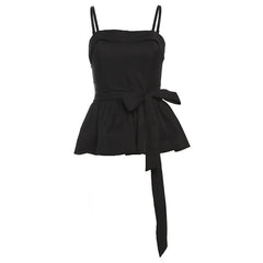 Knotted solid zip-up cami top