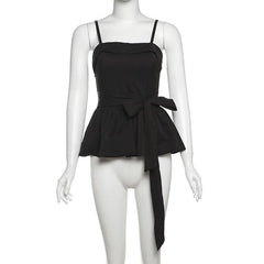 Knotted solid zip-up cami top