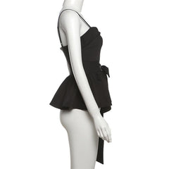 Knotted solid zip-up cami top