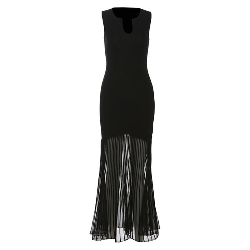 Sleeveless notch neck maxi dress