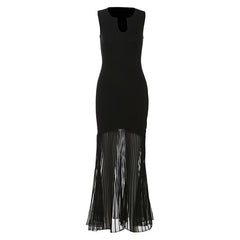 Sleeveless notch neck maxi dress