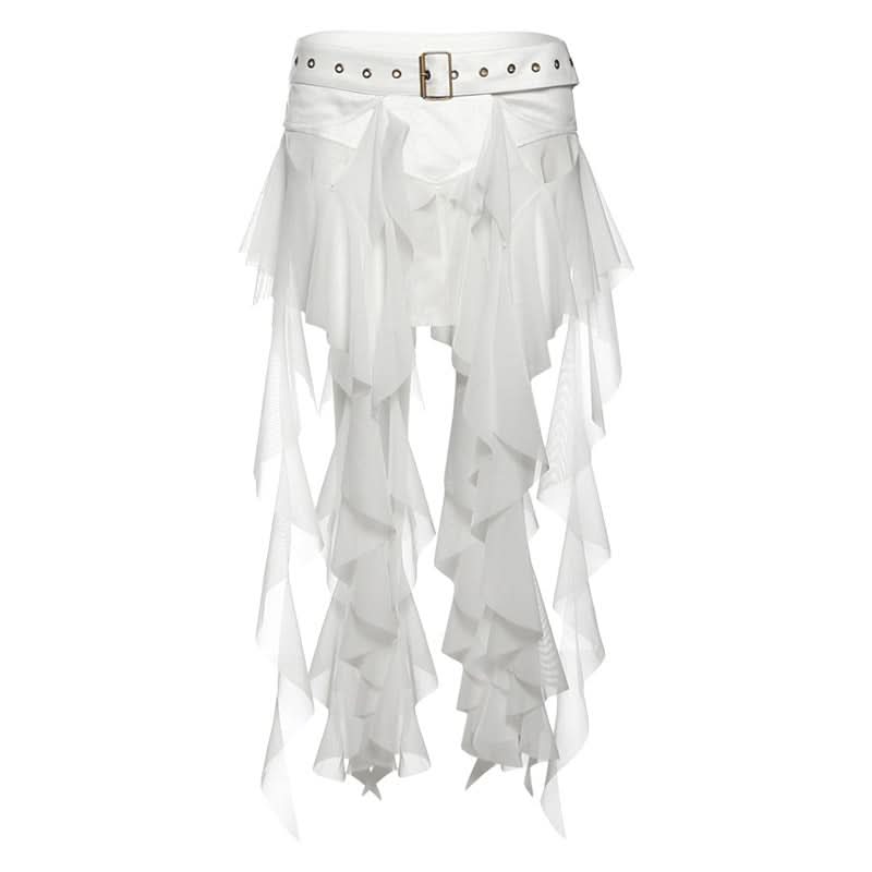 Ruffle irregular mesh decor belt