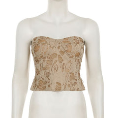 Sweetheart neck zip-up top