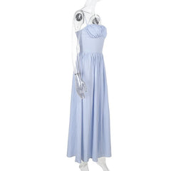 Ruched square neck smocked cami maxi dress