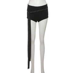 Low rise irregular solid short pant
