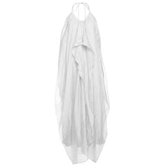 Halter self tie v neck zip-up irregular maxi dress