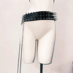 Halter self tie rivet skull applique belt top