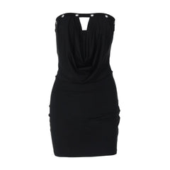 Hollow out ruched backless tube cut out mini dress