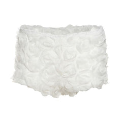 Flower applique low rise solid short pant