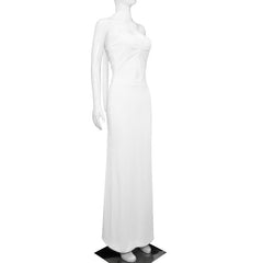 Ruched hollow out backless tube cut out maxi dress