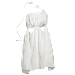 Hollow out irregular butterfly applique cut out mini dress