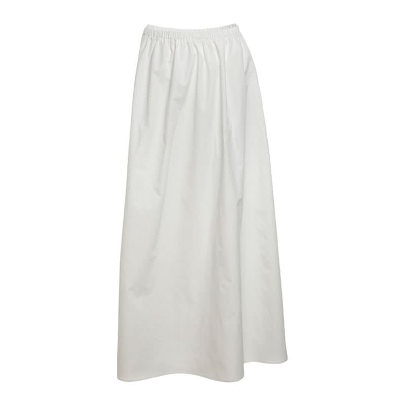 Ruched irregular solid maxi skirt