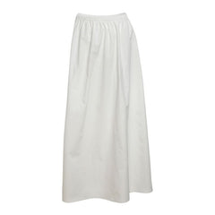 Ruched irregular solid maxi skirt