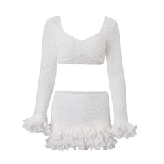 Ruffle irregular solid mini skirt