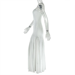 Mesh patchwork solid tube maxi dress