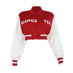 Long sleeve button "GANGS TER" pattern top