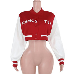 Long sleeve button "GANGS TER" pattern top