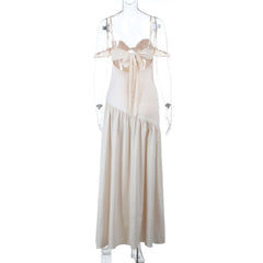 Hollow out ruched v neck cami cut out maxi dress