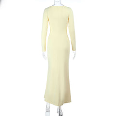 Ruffle v neck self tie long sleeve maxi dress