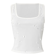 Ribbed square neck sleeveless tank top