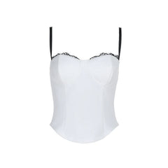 Lace hem v neck backless cami top