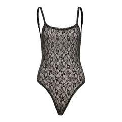Lace u neck button beaded cami bodysuit