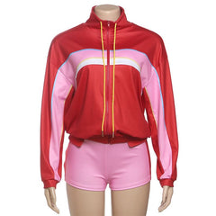 Long sleeve zip-up high neck low rise pant set