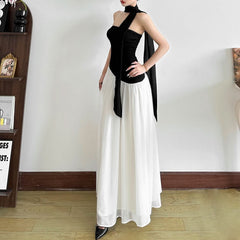 Ruched irregular backless tube maxi dress