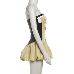 Irregular one shoulder ruched buckle mini dress