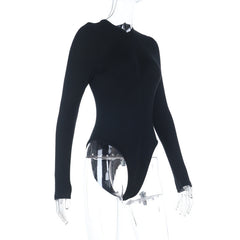 Long sleeve zip-up solid bodysuit