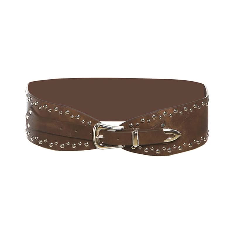 Rivet PU leather decor belt